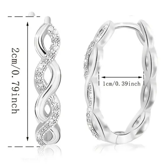 S925 Infinity Knot Hoop Earrings - Picture 2 of 4